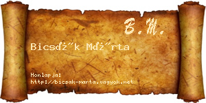 Bicsák Márta névjegykártya