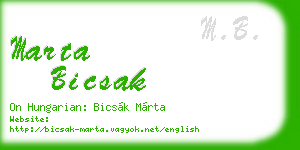 marta bicsak business card