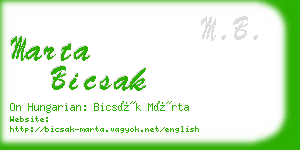 marta bicsak business card